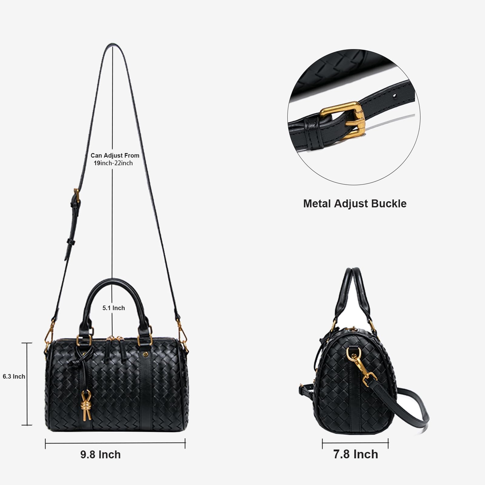 Stylish Woven Top Handle Leather Tote Bag – Versatile Satchel Shoulder Bag