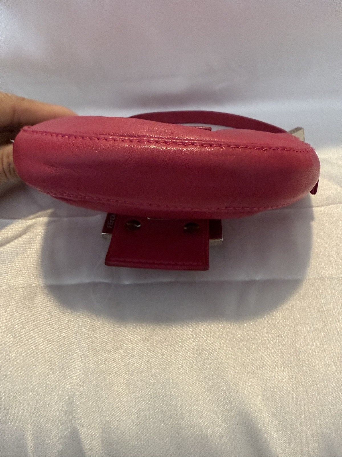 Authentic FENDI VINTAGE MINI CROISSANT PINK LEATHER