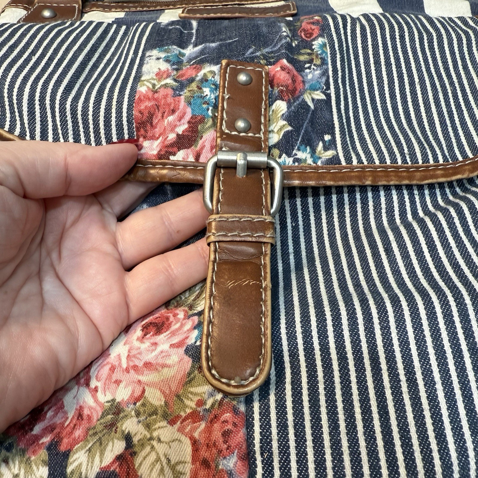 VTG Union Bay 90s Y2K Patchwork Crossbody Handbag Boho Hippie Floral Striped