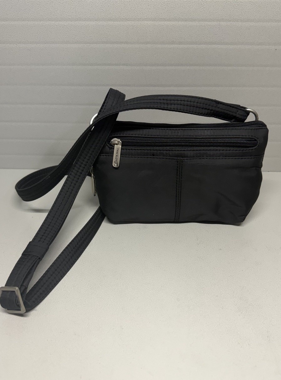 Cute TRAVELON Black Soft Nylon Crossbody Bag Secured Zip Size Small Adjustable