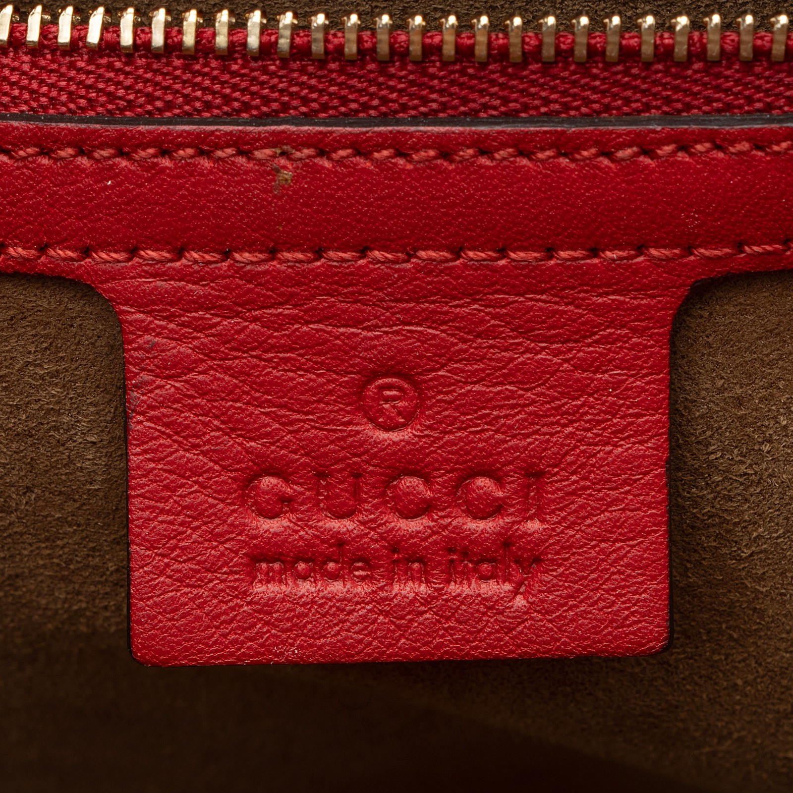 AUTH Gucci Padlock Red Leather GG Supreme Gold Hardware Chain Crossbody Bag