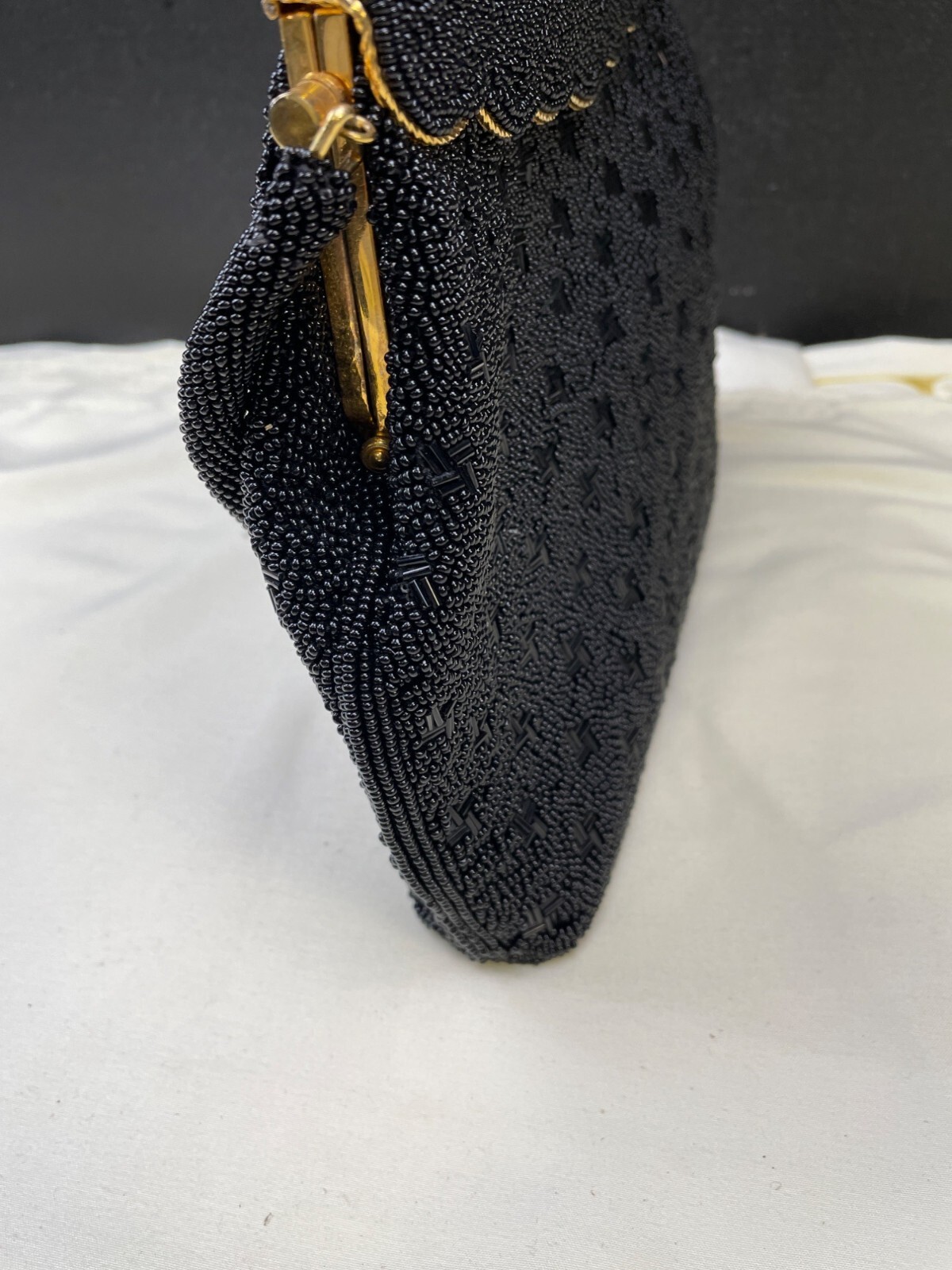Stephen Chx Womens Black Beaded Evening Purse Handbag SKU 6515