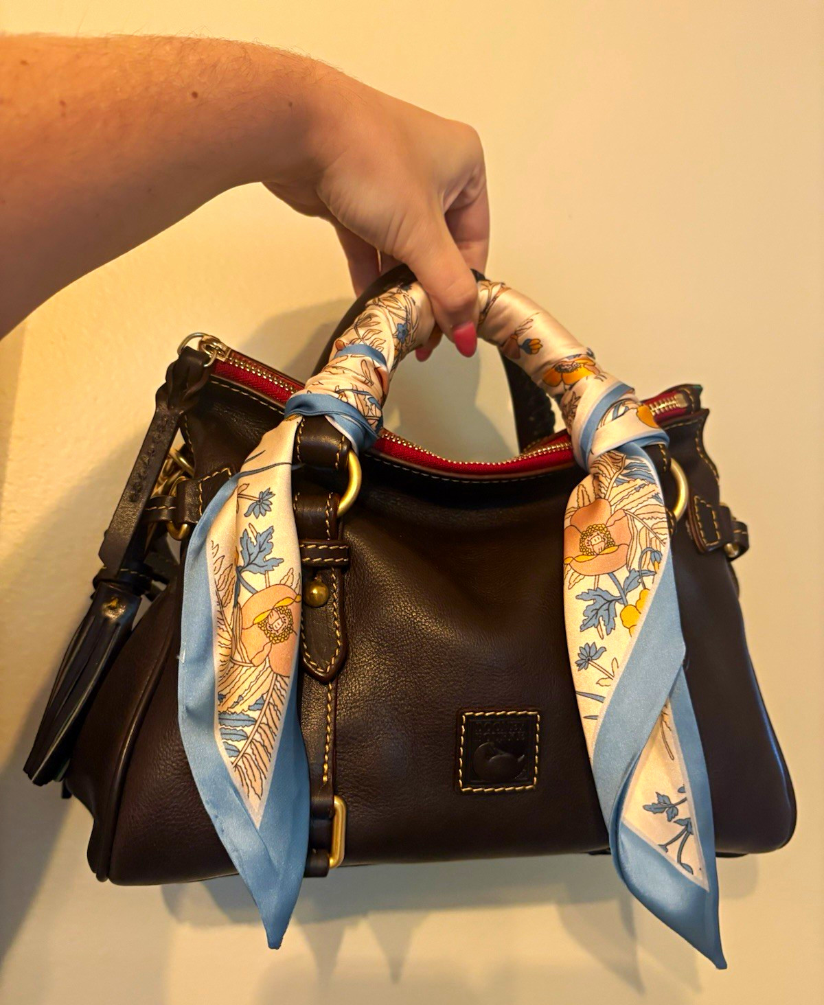 Dooney and Bourke Florentine Mini Satchel in Brown Tmoro NWT