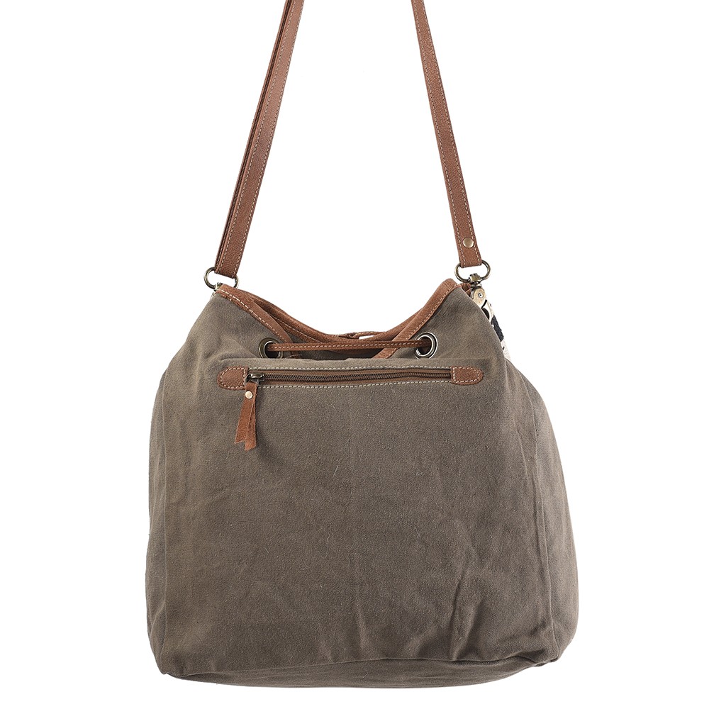 KB OHLAY KB271 Bucket Upcycled Wool Upcycled Canvas Hair-On Genuine Leather