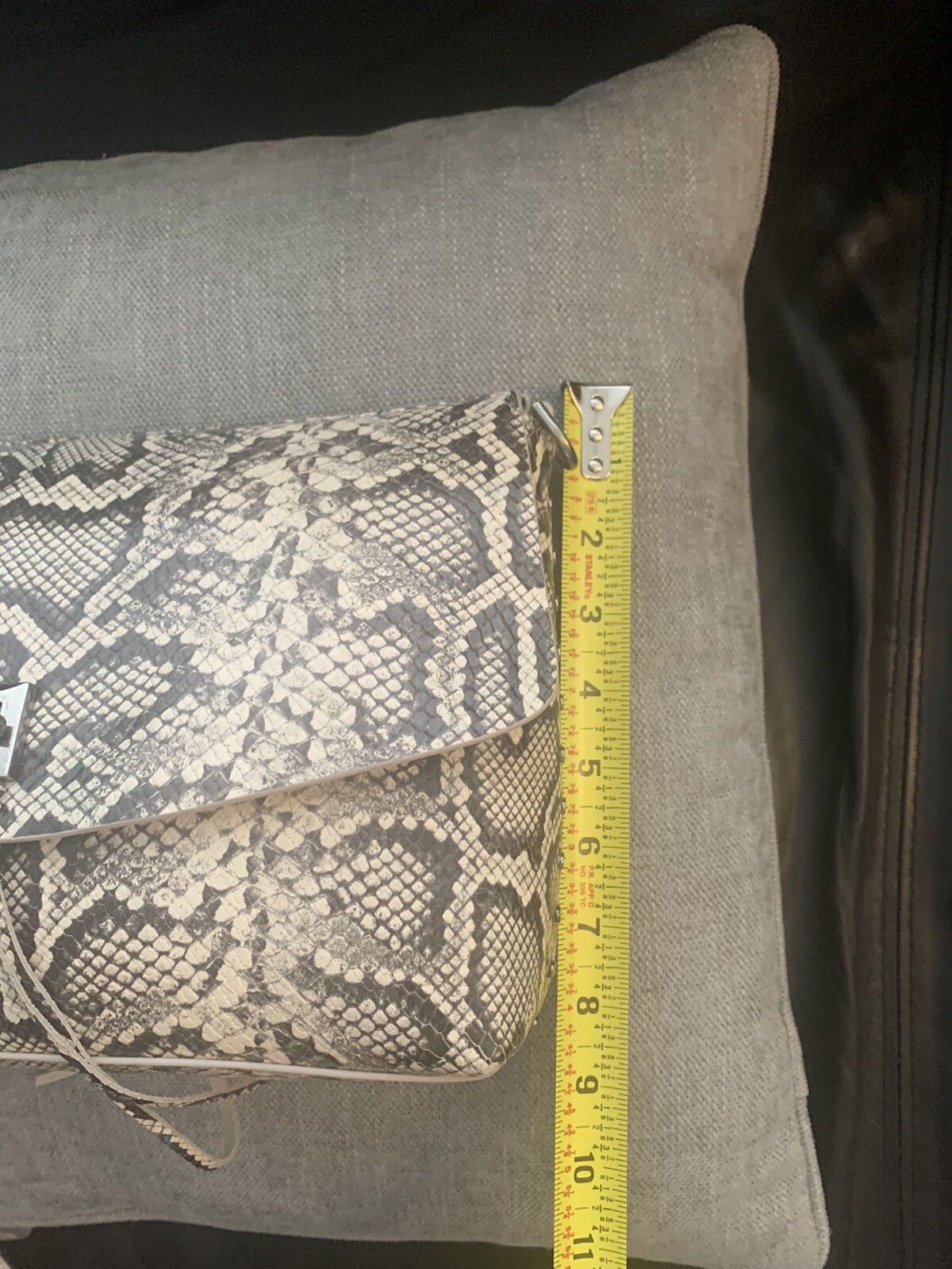 NWT Rebecca Minkoff Shoulder Bag, Leather, Snakeskin Effect, Detachable Strap