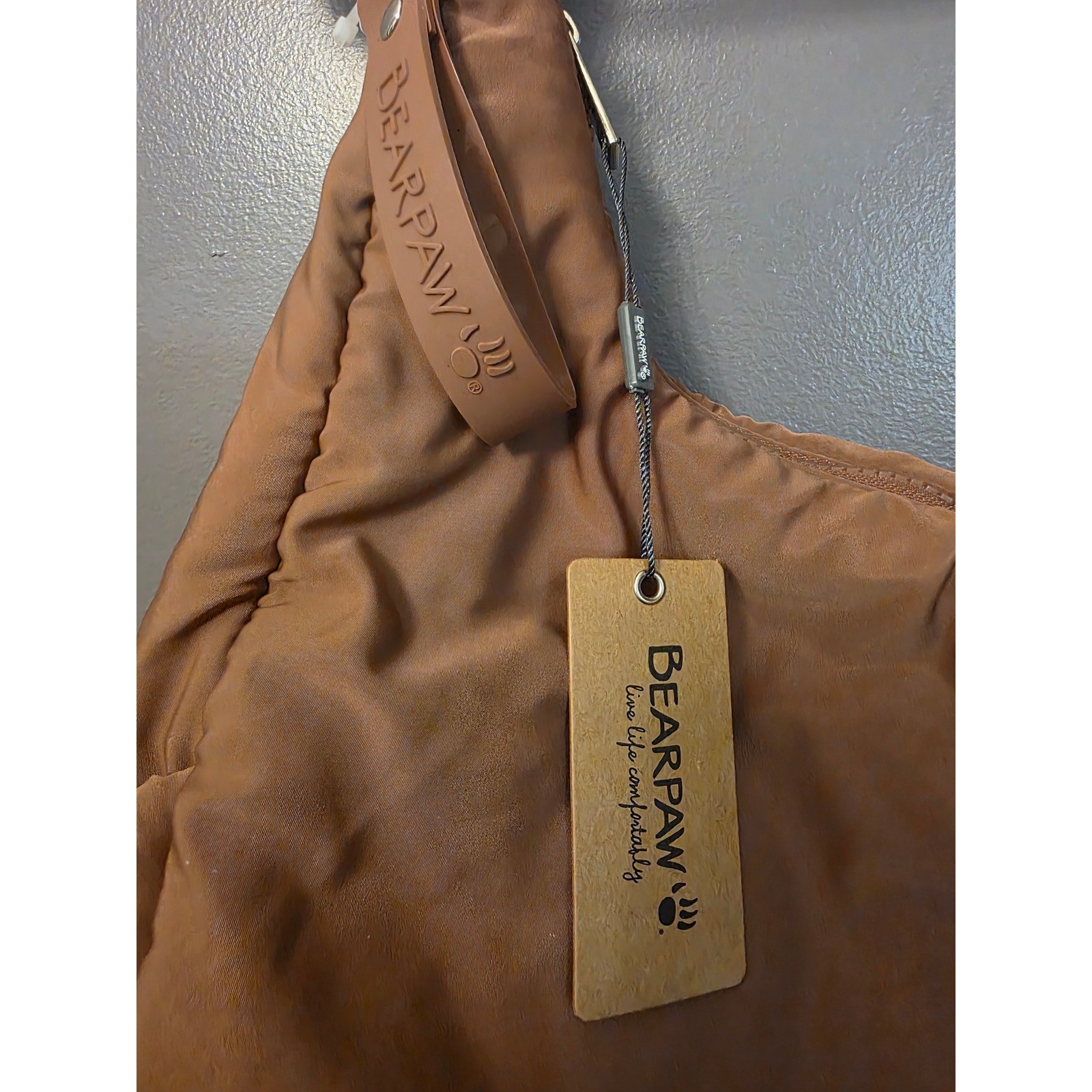 Bearpaw Puffer Hobo Bag Tan Brown Quilted Padded Shoulder Bag NWT