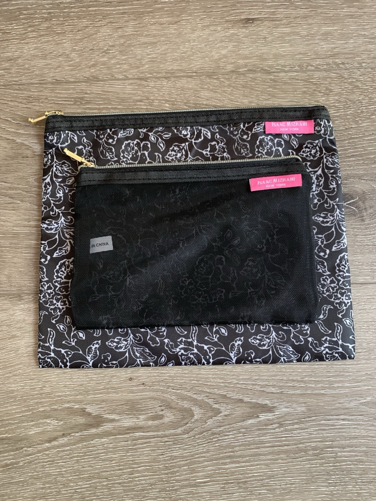 ISAAC MIZRAHI NEW YORK 2-Pack Mesh/Nylon Travel Pouch Set