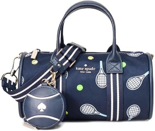 Kate Spade Leather Rosie Tennis Print Duffle Bag with Pouch 2Way Crossbody