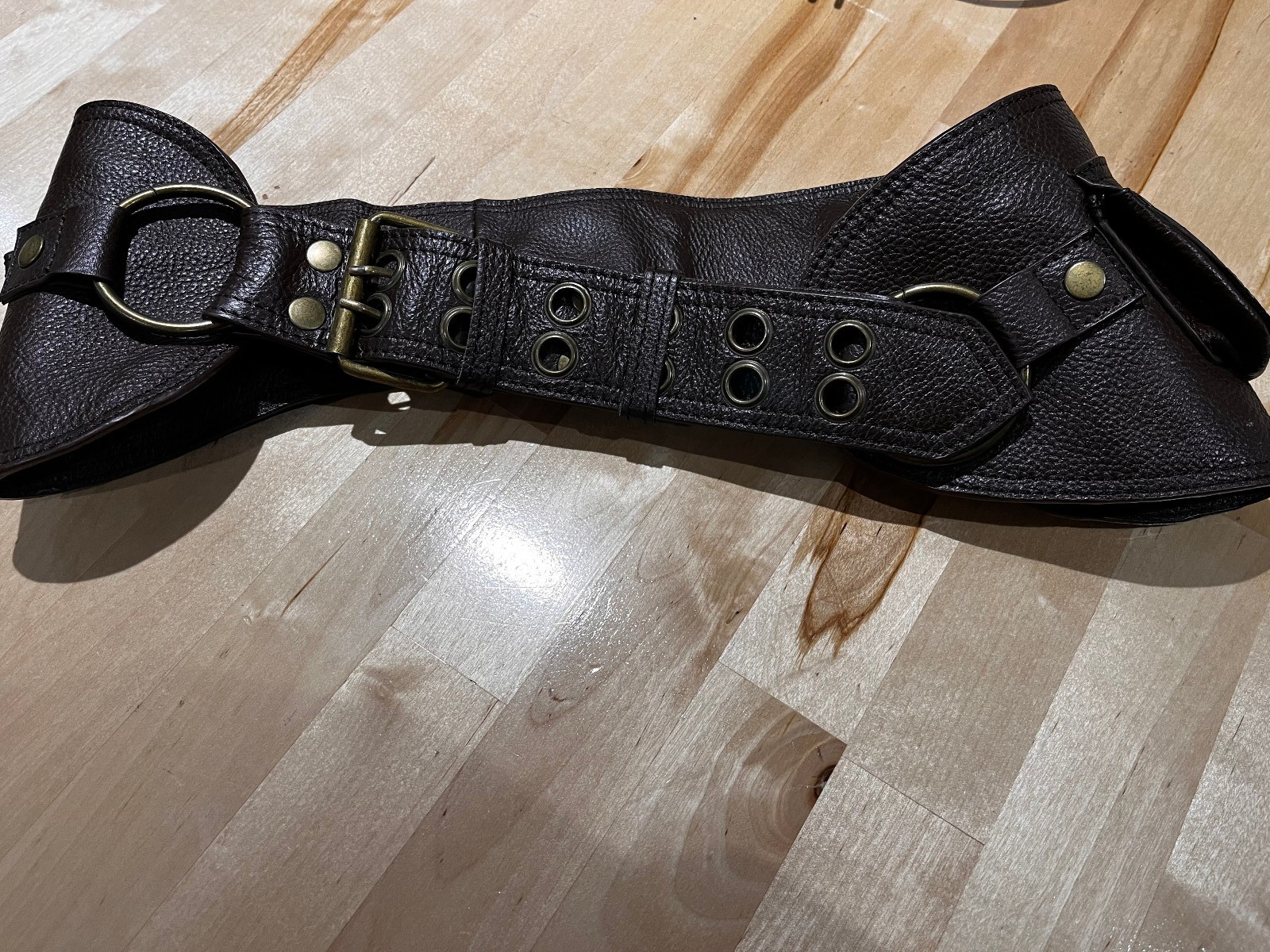 Happy Cow Brown Leather Belt Bag with Pockets