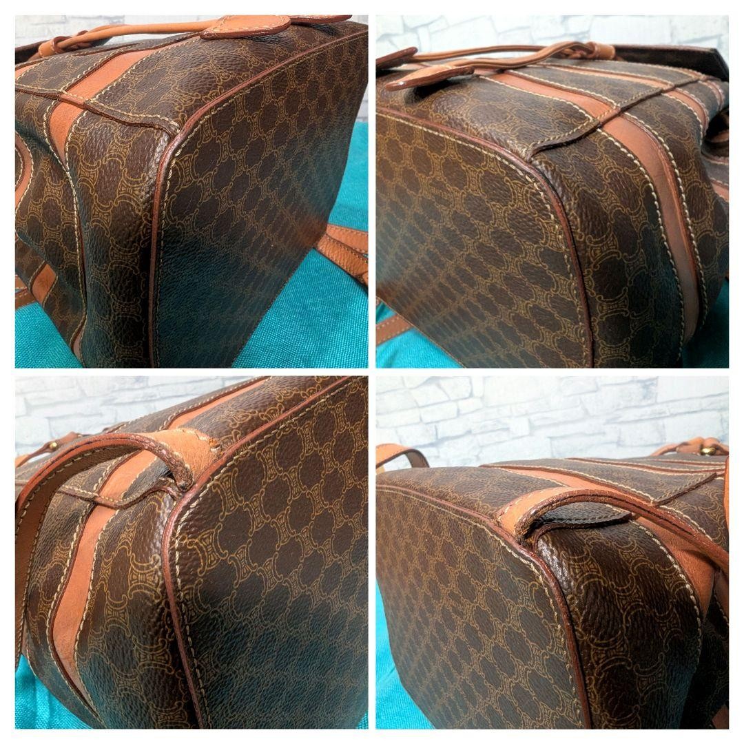 Celine Macadam Mini Backpack Border Pattern PVC Leather Vintage Shoulder Bag