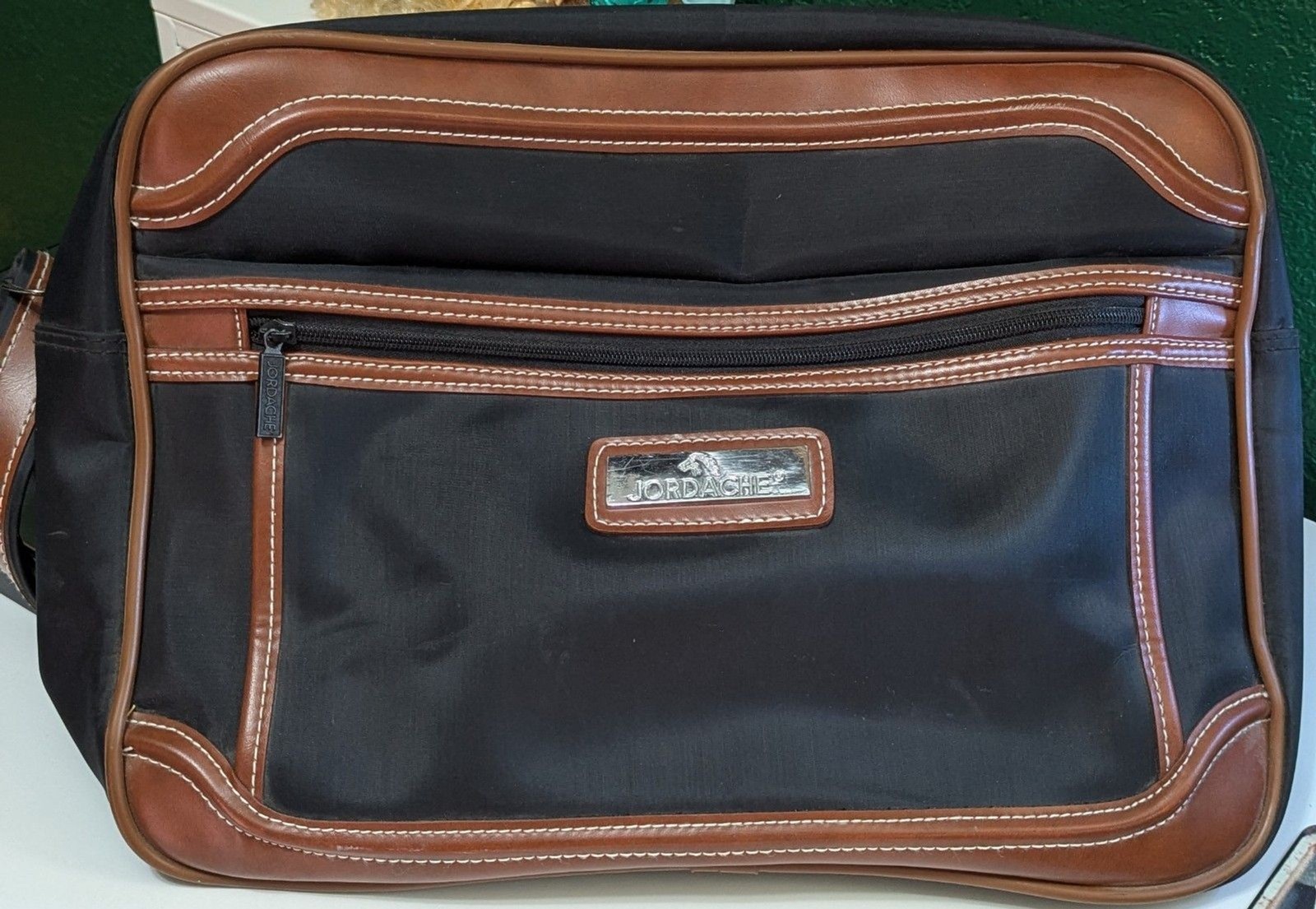 Jordache Tote BAG Canvas For Men Black Brown Travel 12x17x6