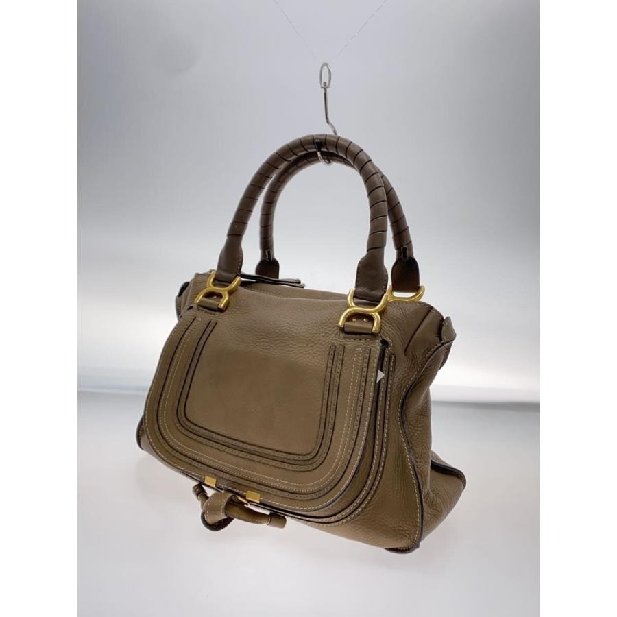 Authentic Chloe Marcie Handbag Brown Leather Zipper Gold Hardware Women’s