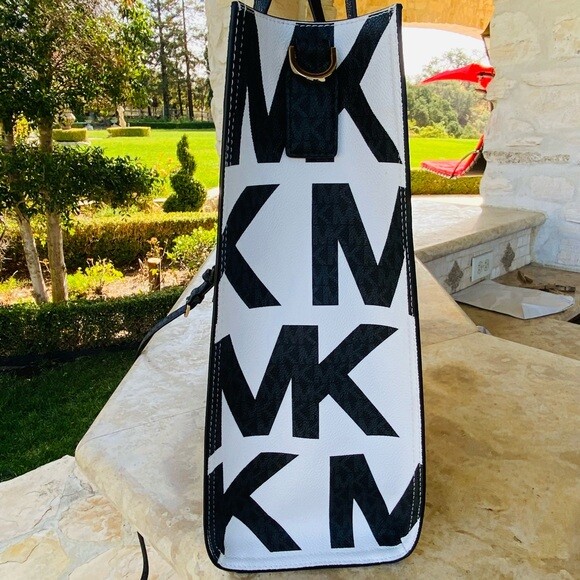 Michael Kors Kenly Large Graphic MK Signature Tote Wallet Options Gift New Purse