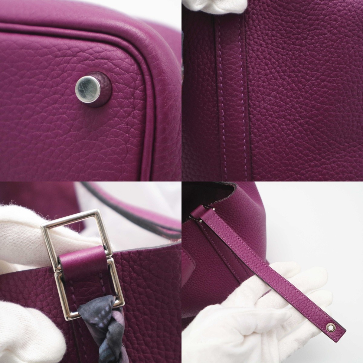 HERMES Picotin Lock 18 Handbag Purple Anemone Taurillon Clemence Leather Z Stamp
