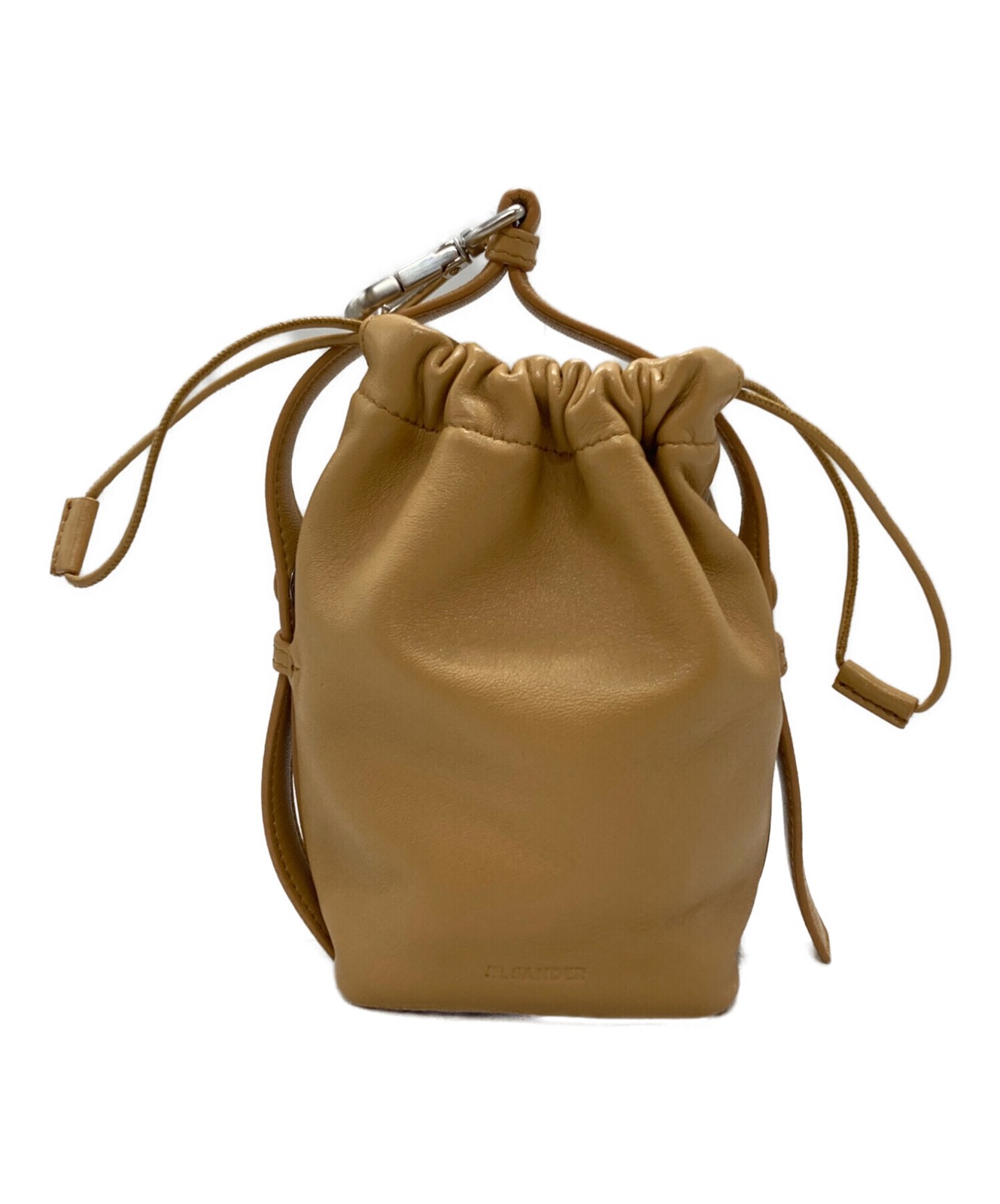 JIL SANDER Pouch Drawstring Hook Beige Authentic From Japan