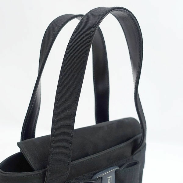 Salvatore Ferragamo Vara Bow Suede Black Handbag Auth FromJAPAN