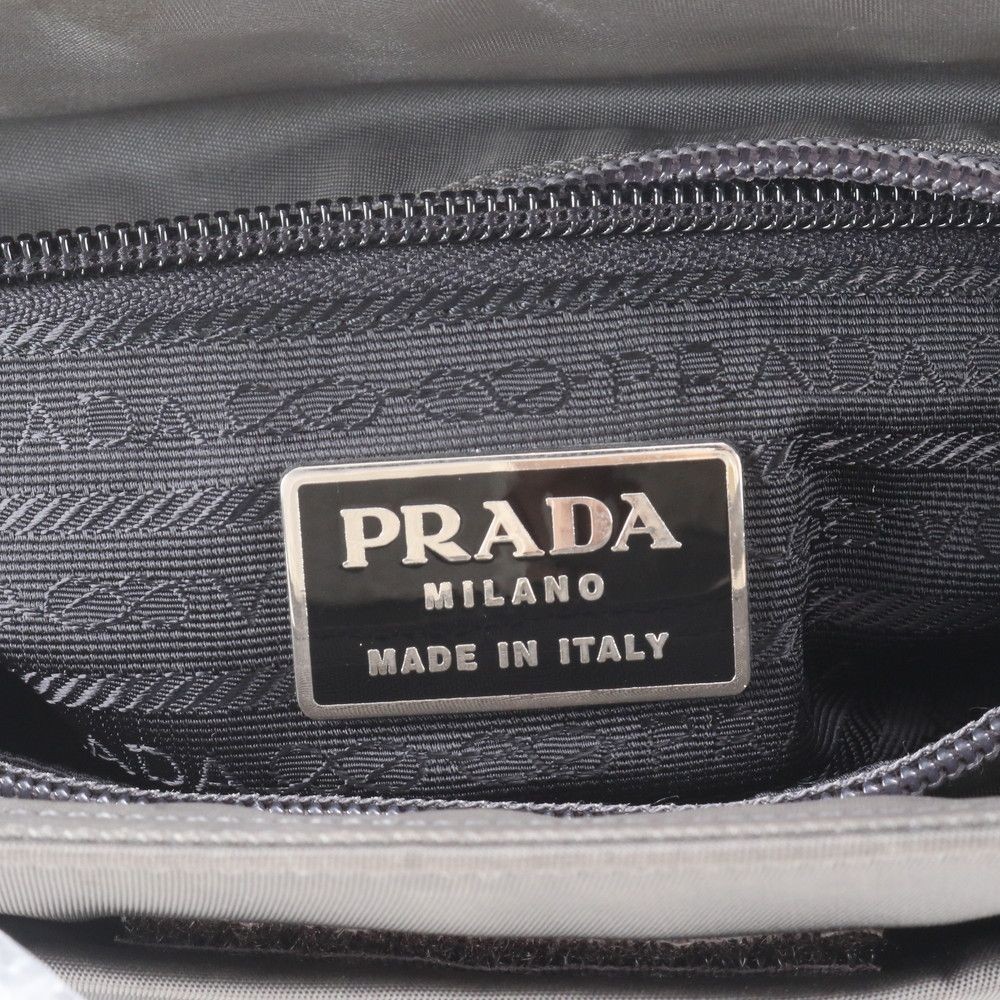 Authentic Prada Gray Leather Tote Bag 24cm x 23cm x 9cm DamagedPrada Gray Leat