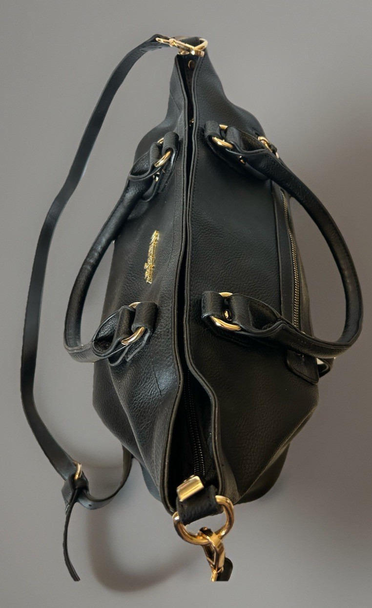 Wrangler Black Concealed Carry Black Wide Tote/Crossbody Bag 16” X 11” X 6”