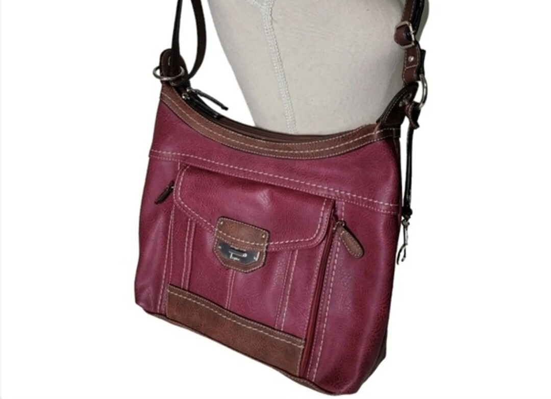 BOC Burgundy red Brown Crossbody Shoulder Purse bag Handbag