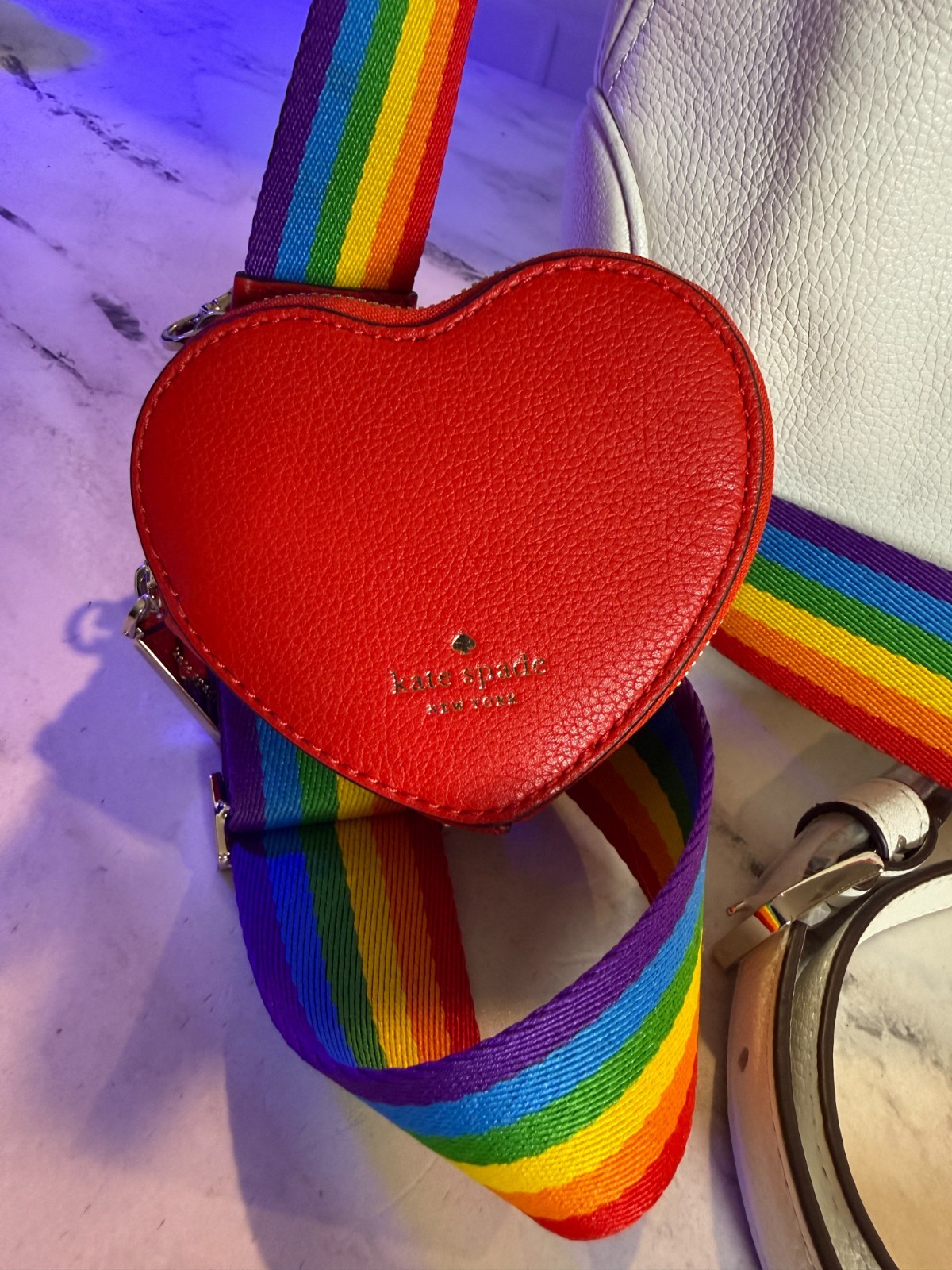 Kate Spade Rosie Rainbow Crossbody White Dove Leather WKR00514 Limited Edition