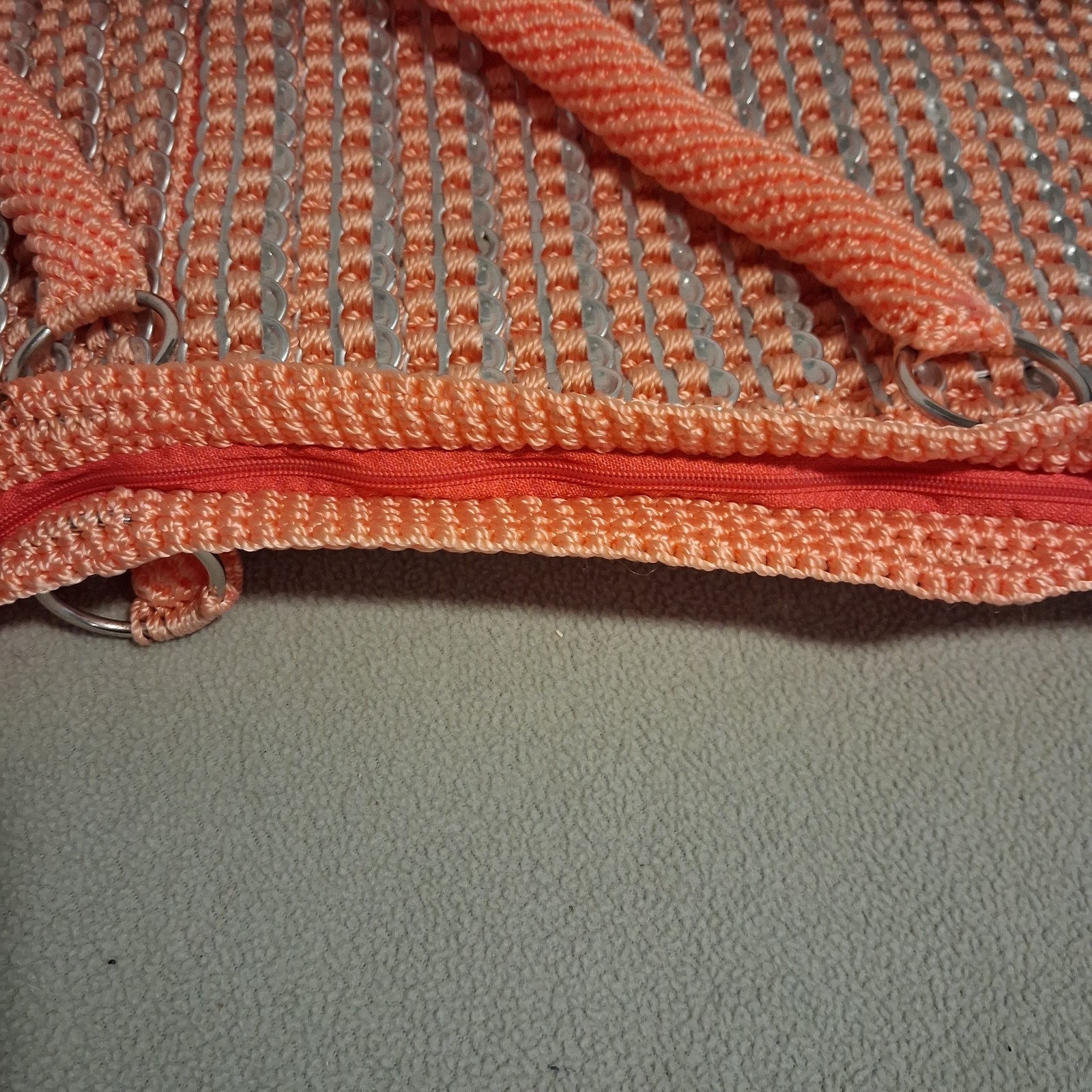 Pop Top Orange and Silver Purse Shoulder Straps P35