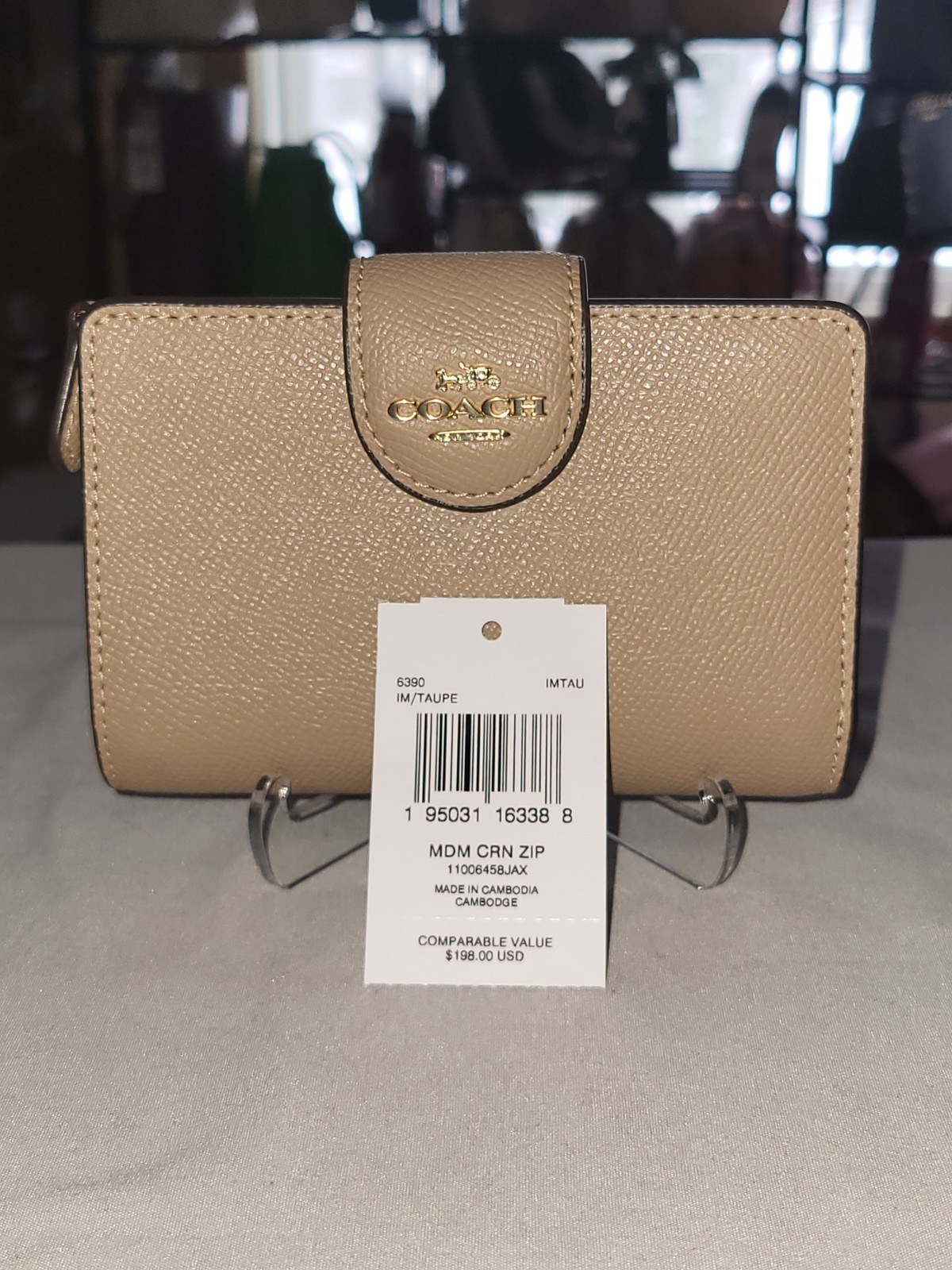 Coach Tilly Top Handle Crossgrain Leather Colorblock Crossbody In Taupe + Wallet