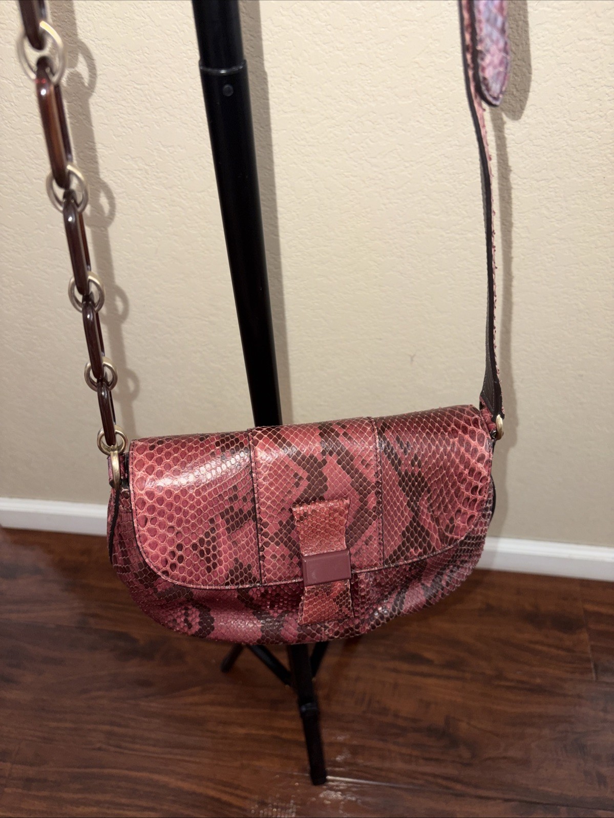 Bally Phyton Leather Adjustable Xbody Bag Used L 10.5″H6.7″W-1″