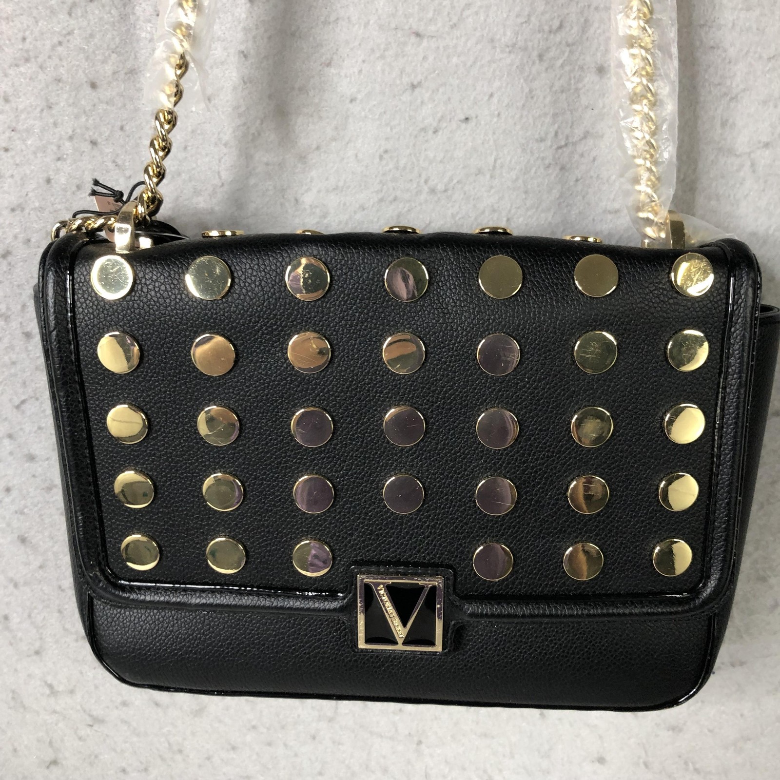 Victoria’s Secret Crossbody Bag Womens Small Black Studded Chain Shoulder Purse