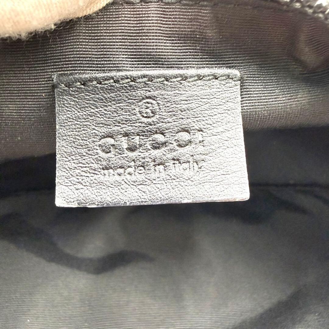 Gucci GG Canvas Black Accessory Pouch Mini Shoulder Handbag Gold Hardware