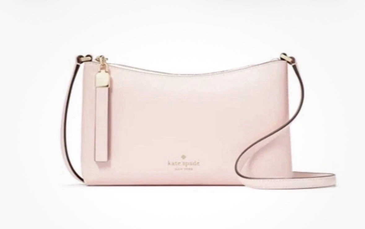 Kate Spade New York Soft Pink Crossbody Bag with Shoulder Strap and Zip Accent