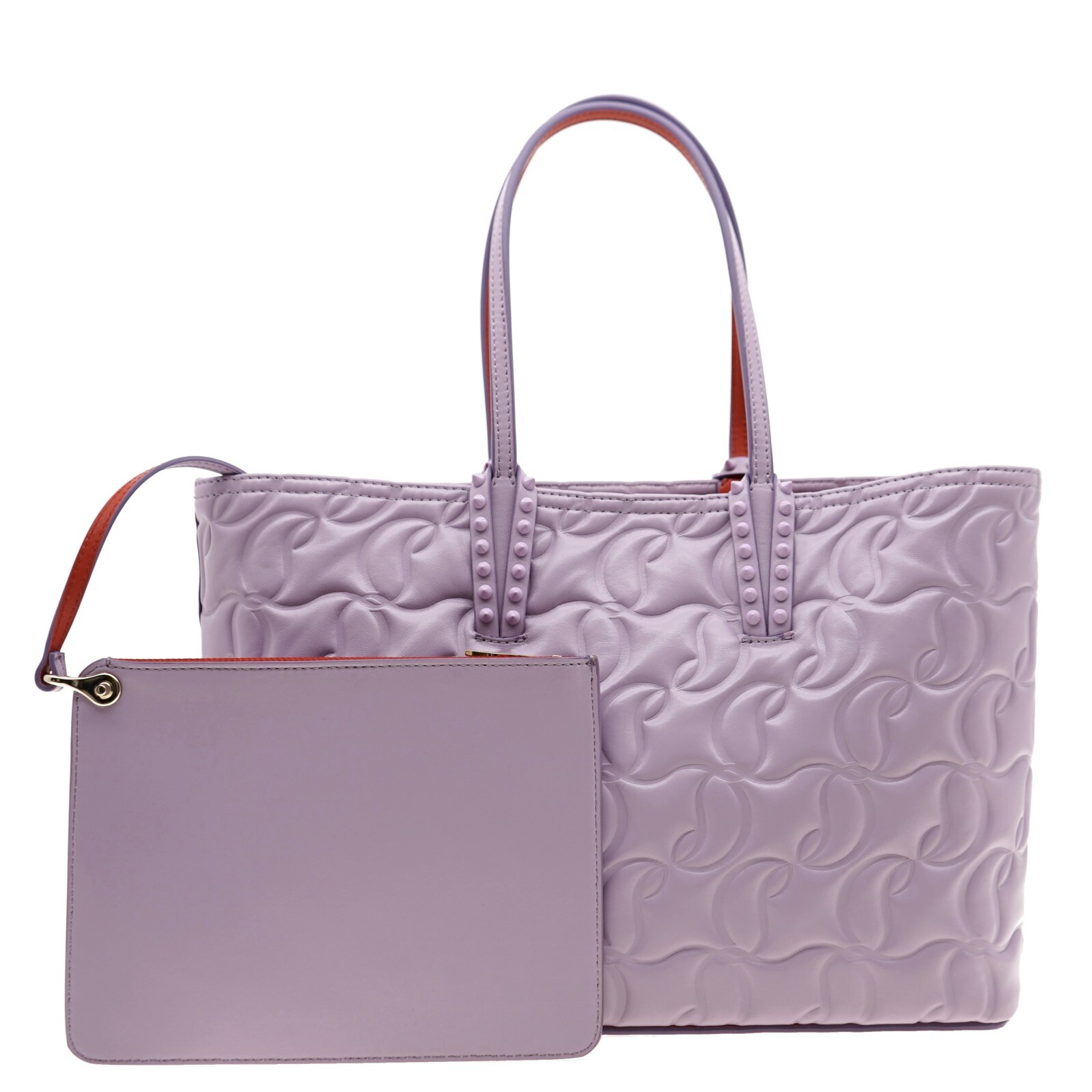 Christian Louboutin Cabata Tote Embossed Nappa Leather Purple New