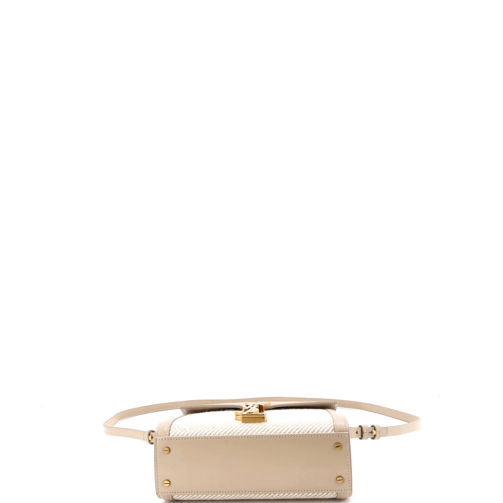 Saint Laurent Cassandra Top Handle Bag Canvas with Leather Mini