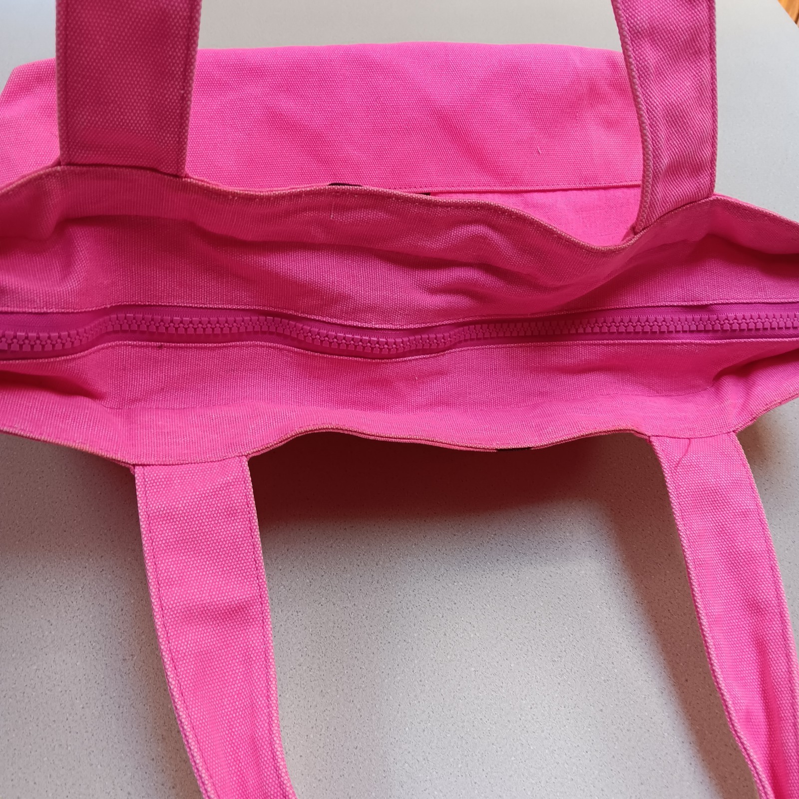 Vintage Y2K Victoria Secret PINK Hot Pink Polka Dot Collegiate Canvas Tote Bag