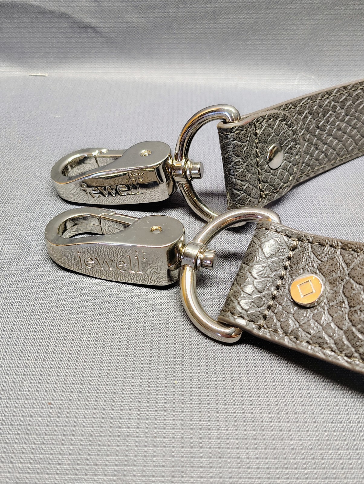 Jewell Black Purse Strap 22” Long Silver Clips For Hand Bag Heavy Duty