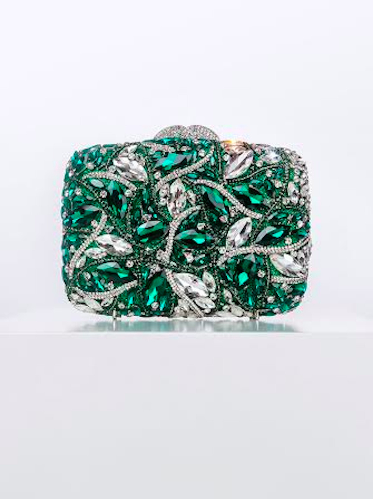 Emerald Green Crystal Rhinestone Clutch, Green Diamond Clutch, Glamorous crystal