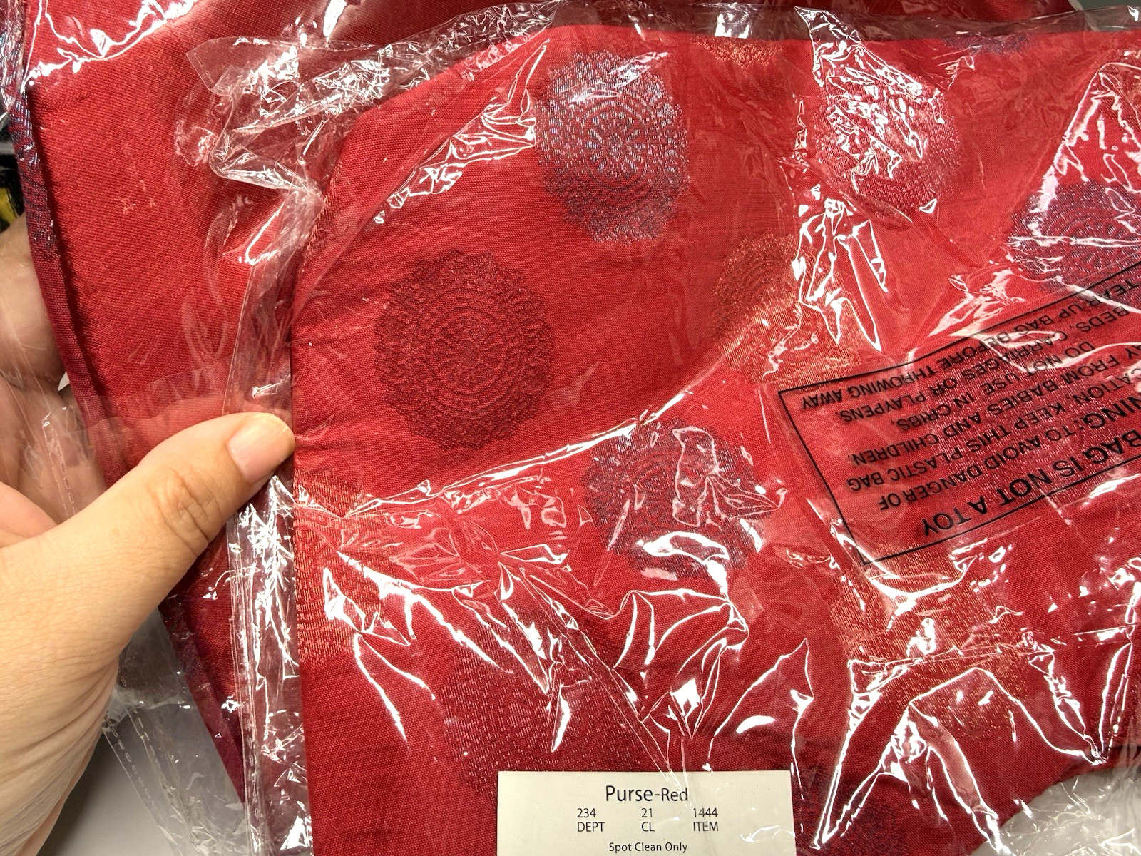 Exmart Red Purse Lot of 2 100% Polyester Spot Clean Made in India