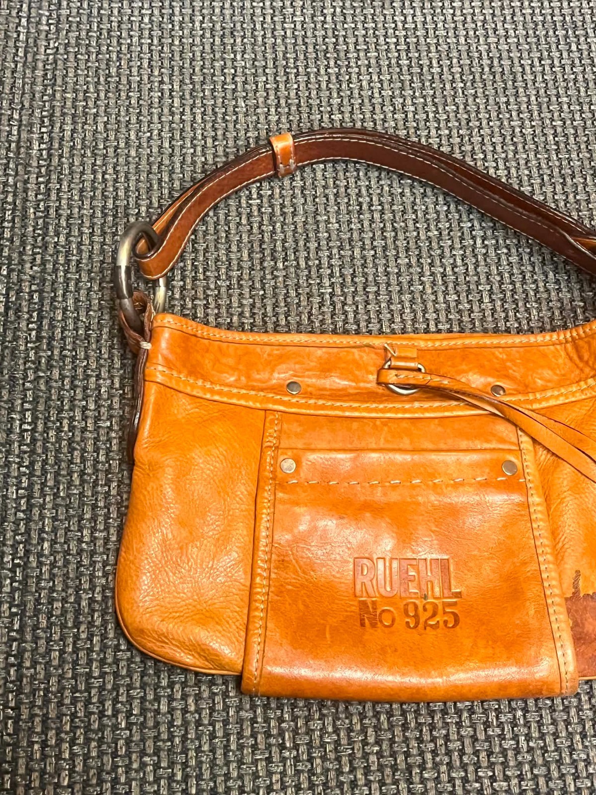 VINTAGE Y2K RUEHL NO 925 – 13” X 9” LEATHER SHOLDER BAG PURSE SLOUCH