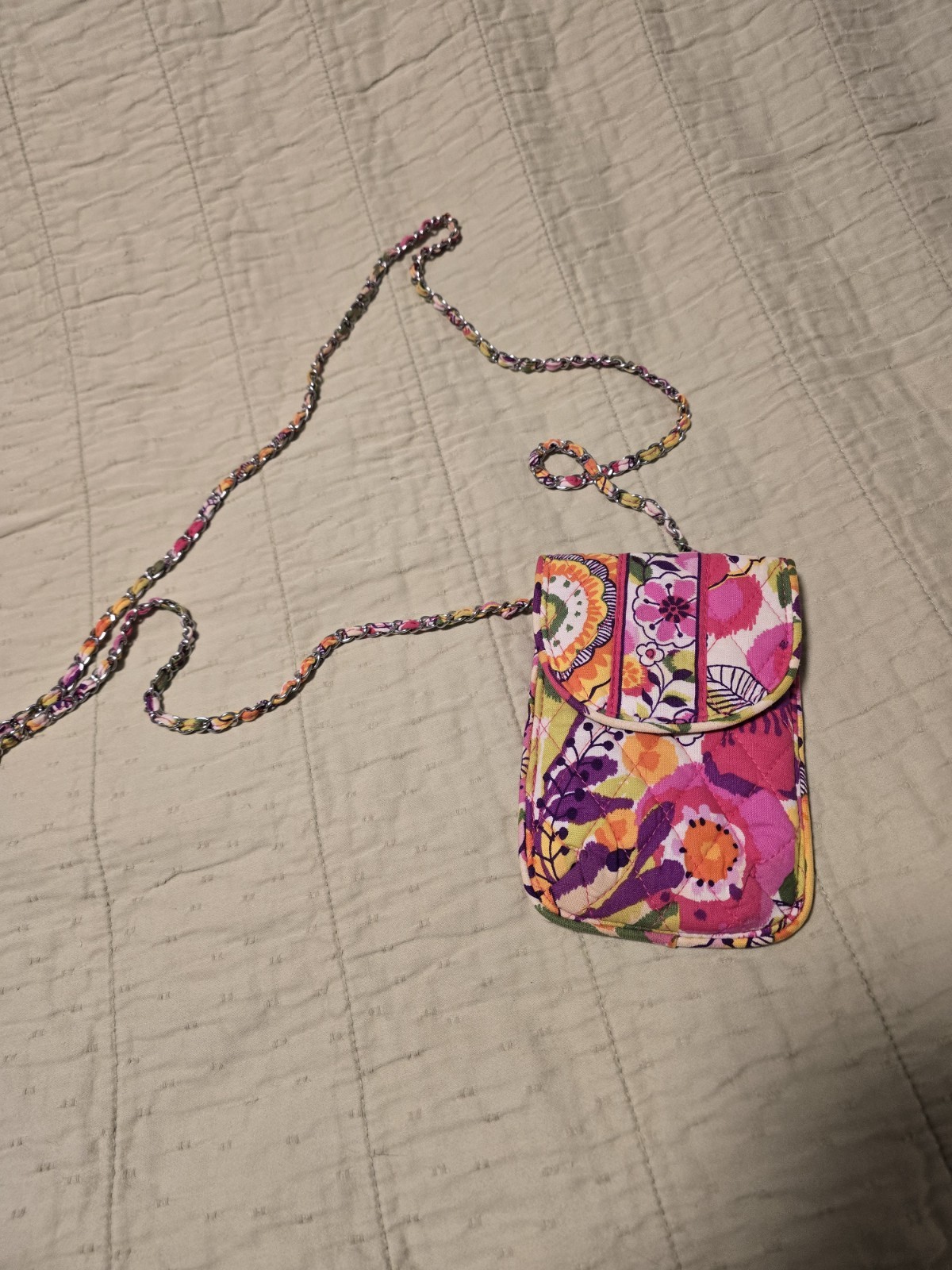 Vera Bradley Mini Crossbody Wallet Cell Phone Clementine