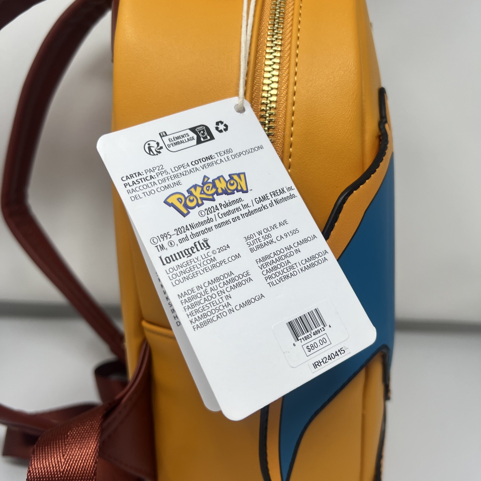 Loungefly Charizard Pokemon Mini Backpack New With Tags