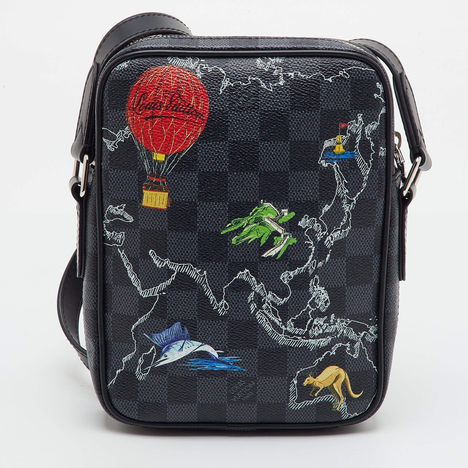 Louis Vuitton Renaissance Map Danube Slim Damier Graphite Canvas Bag