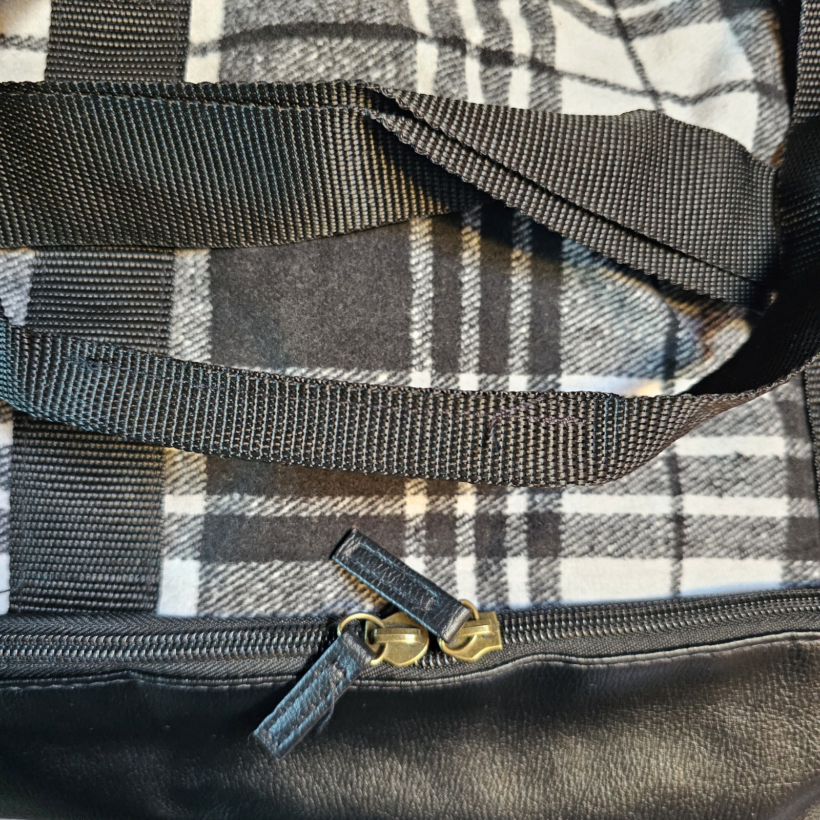 DSW Exclusive Black & White Plaid Weekender Bag Travel Carry On Bag