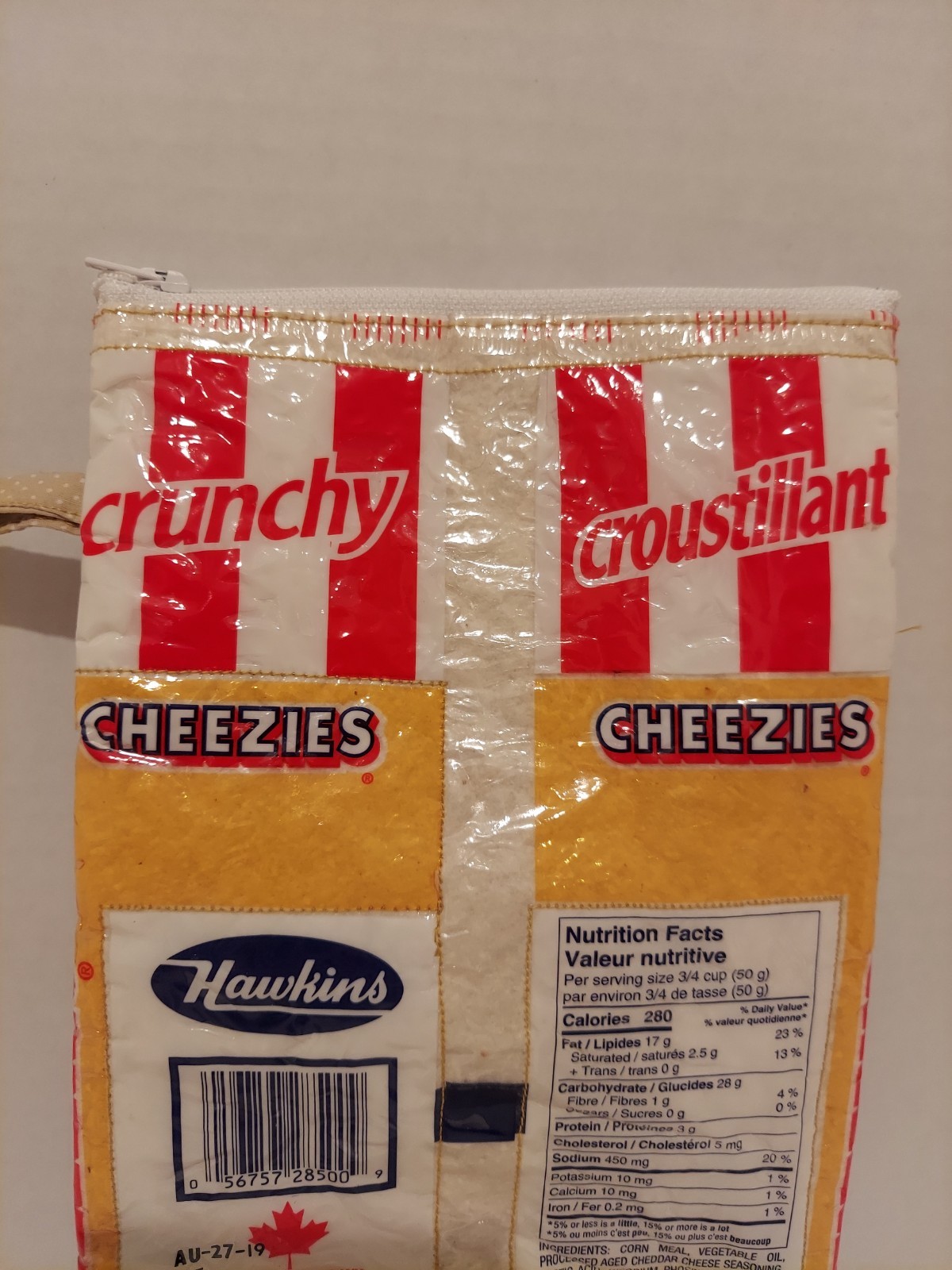 Handmade Hawkins Cheezies Bag Lined w/ Zipper Recycled Upcycled Repurposed