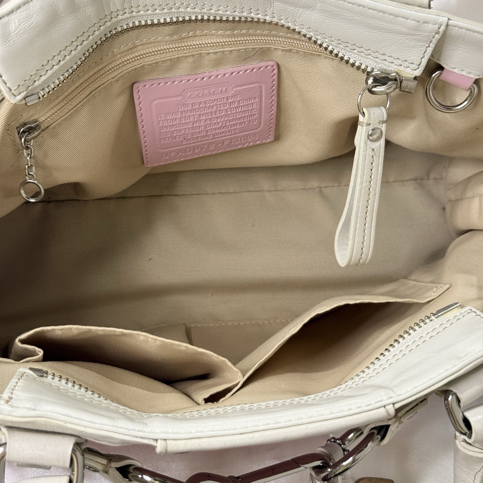 Vintage Coach Y2K Hamptons Carryall Satchel Bag Pink Leather Coquette F13084
