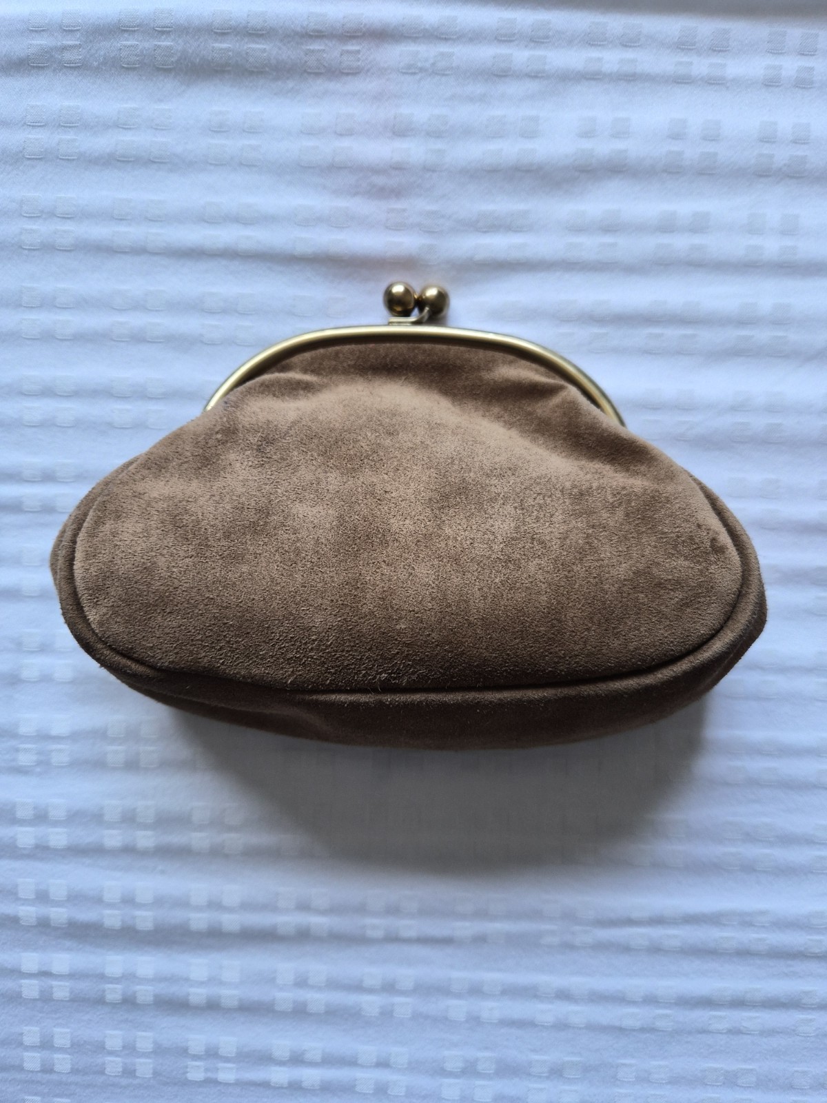 Miu Miu Mini Pouch Clutch Seu Leather Brown Color