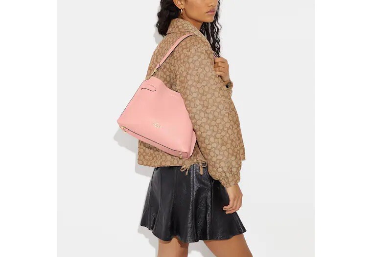 🌺COACH🌷 Leather HANNA Medium Shoulder Bag w/Crossbody~Light Pink💗