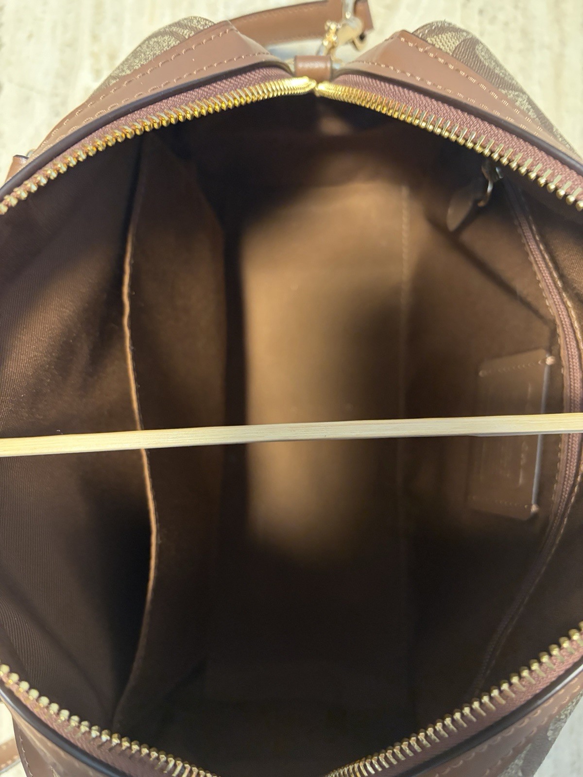 Coach Signature Coated Canvas Rowan Satchel Crossbody Bag – Brown
