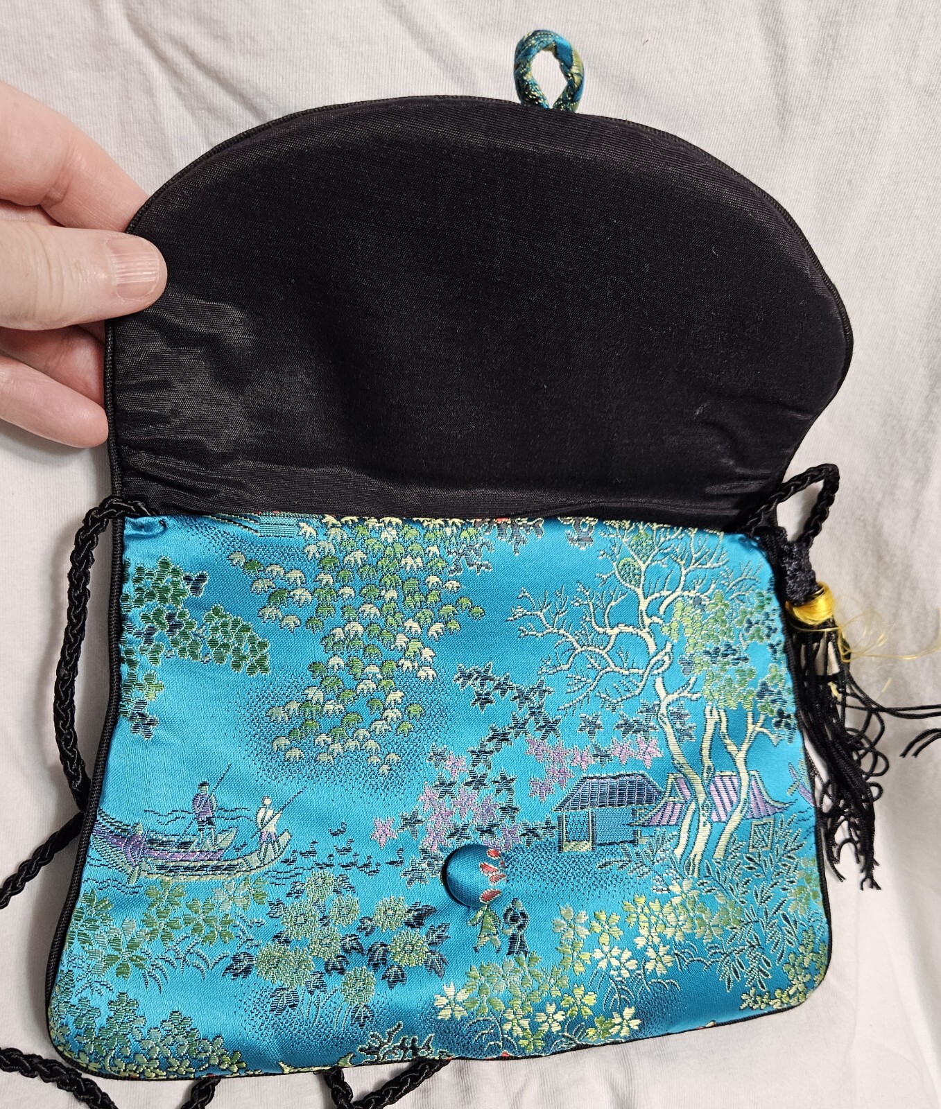 Hand Made Silk Embroidery Mini Cross-body Bag Shoulder 8″ Purse Party (G5)