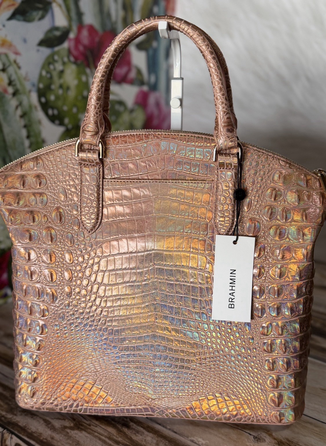 LAST ONE !! Brahmin Large Duxbury Melbourne Rose Gold Satchel NWT HOLOGRAPHIC