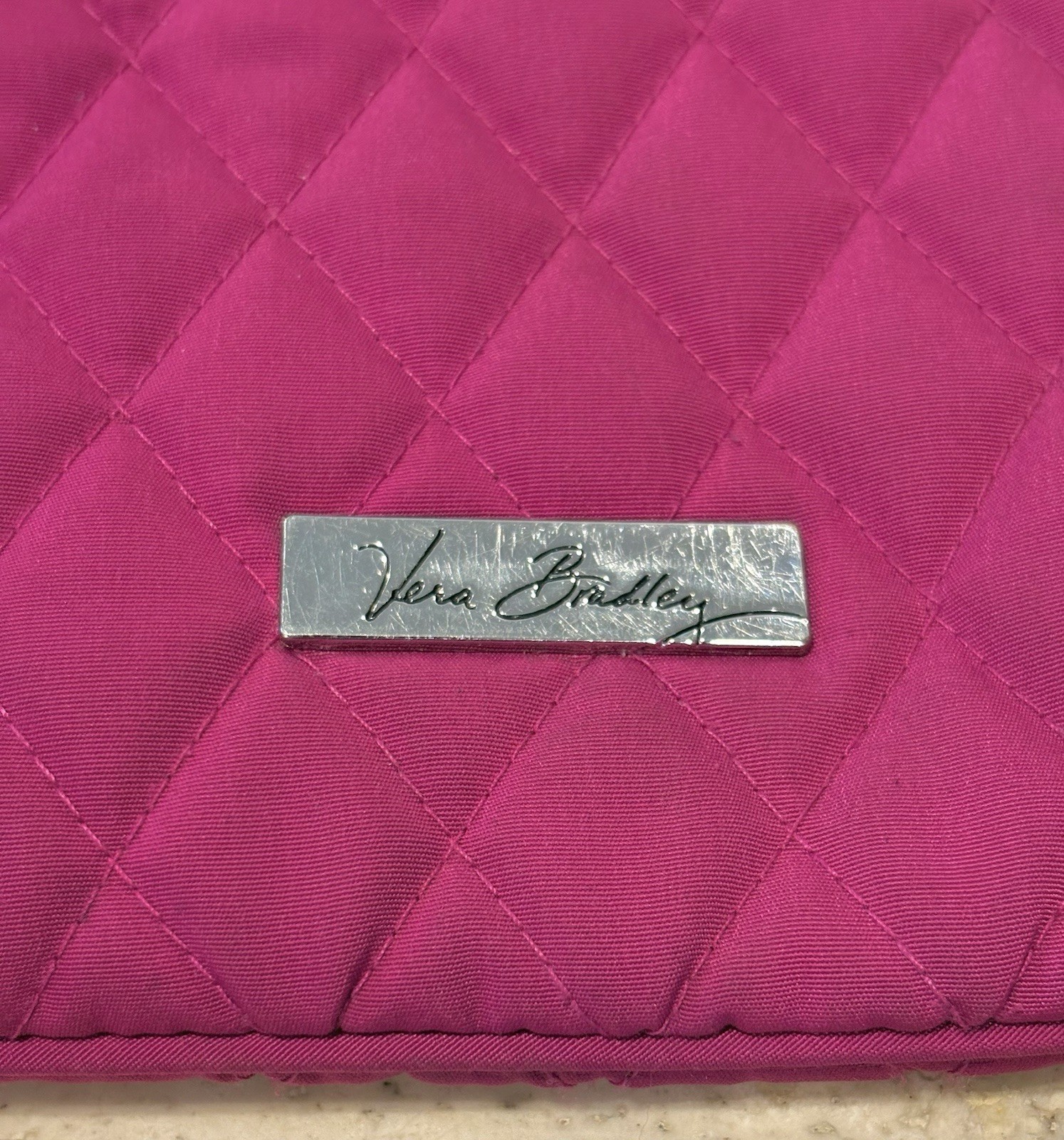 Vera Bradley Triple Zip Hipster Crossbody Bag Womens Pink Quilted Coast Classic