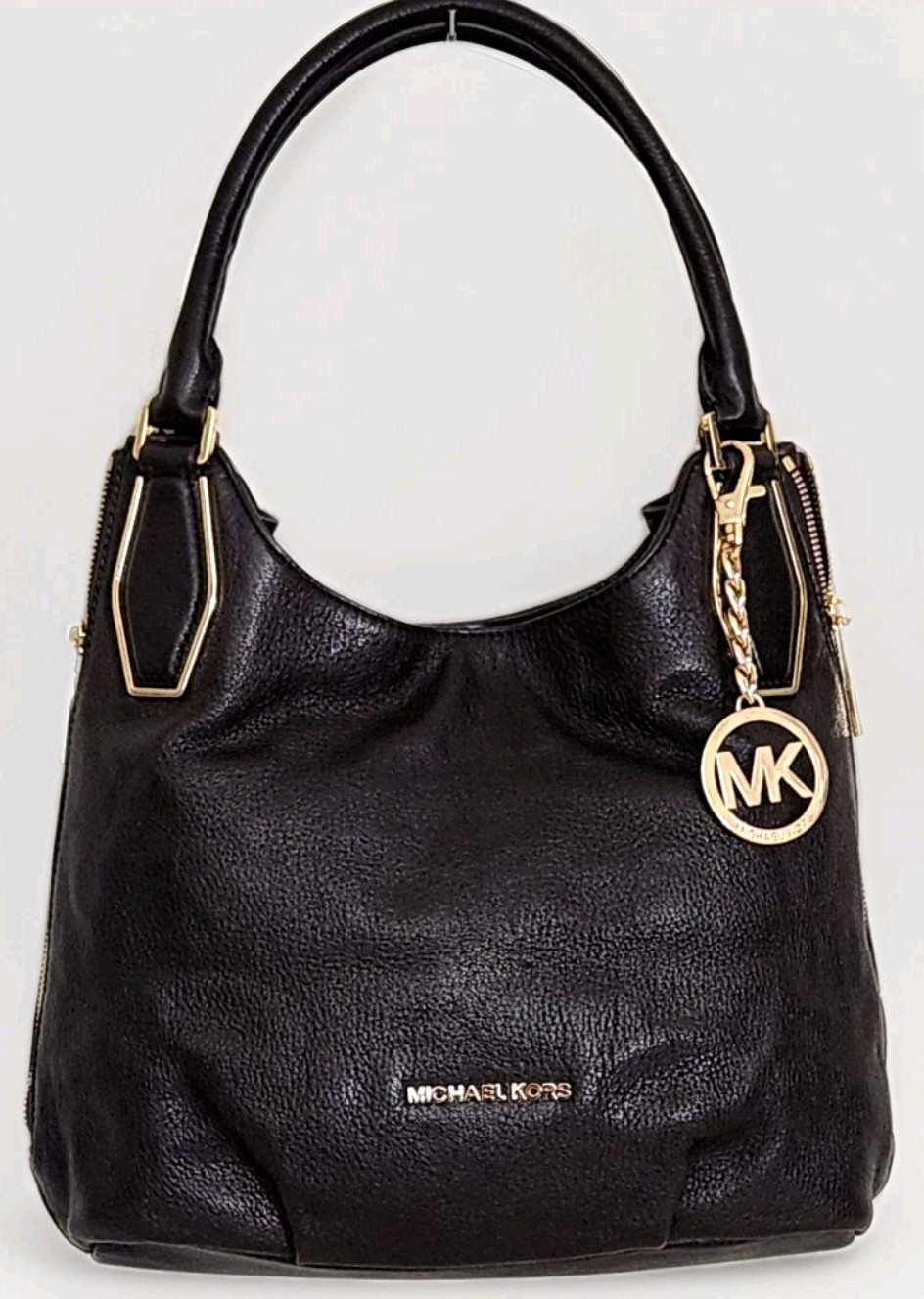 🌞MICHAEL KORS VANESSA COFFEE BROWN LEATHER GOLD SIDE ZIPPERS TOTE BAG 🌺NWT!